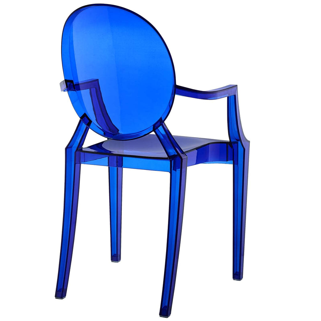 Modway Casper Modern Acrylic Dining Armchairs in Blue - Set of 4