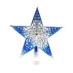 Soochat Christmas Tree Star Topper Glittered Xmas Tree Topper Hollowed-Out Christmas Star Decoration Ornaments Home Decor Silvery Blue