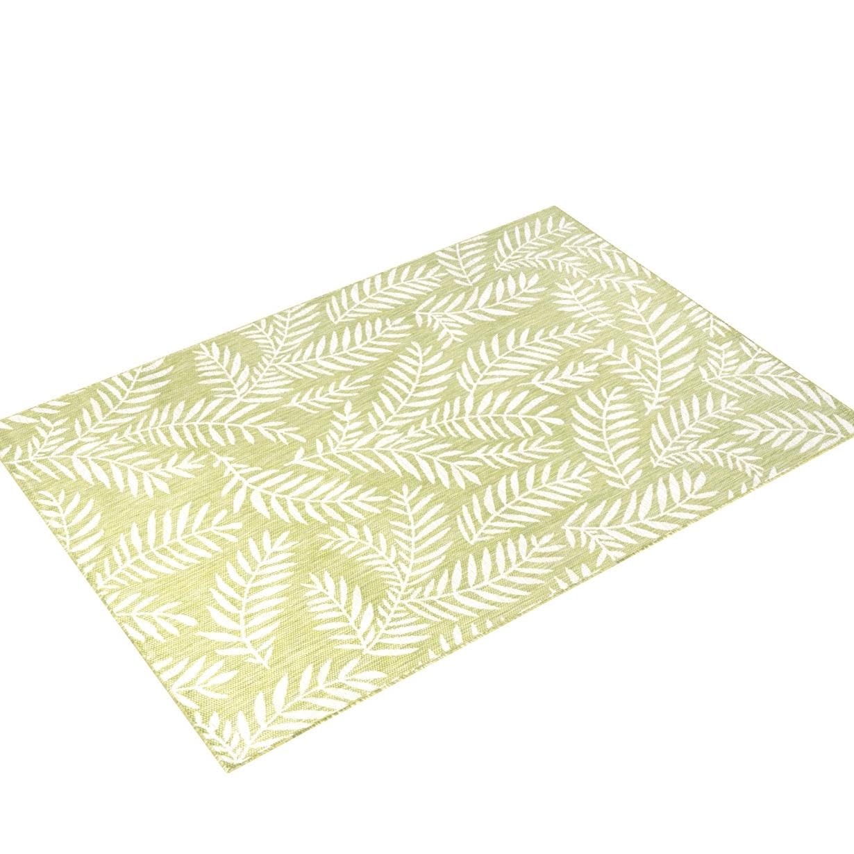 Jonathan Y Smb119D-9 Nevis Palm Frond Indoor Outdoor Area Rug, Coastal, Casual, Country Easy Cleaning,Bedroom,Kitchen,Backyard,Patio,Non Shedding, Green/Cream, 9 X 12