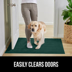 Gorilla Grip Dirt Grabber Mesh Door Mat, Low-Profile, Stain And Fade Resistant Heavy Duty Quick Dry Striped Doormat, Mats For Indoor Or Outdoor Entry, Shoe Scraper, Garage Entrance Mat, 35X23, Green
