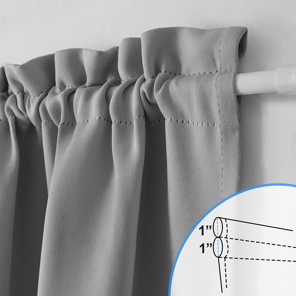 Nicetown Blackout Curtain For Window - Thermal Insulated Blackout Glass Door Curtain Panel Rod Pocket French Door Shade, 1 Panel, 54 Wide X 72 Long Inches, Silver Grey