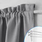 Nicetown Blackout Curtain For Window - Thermal Insulated Blackout Glass Door Curtain Panel Rod Pocket French Door Shade, 1 Panel, 54 Wide X 72 Long Inches, Silver Grey