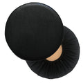 Sigmat 2 Pack Waterproof PU Bar Stool Cover Anti-Slip Round Seat Cover 19.5 Inch Black