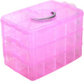UNFOLD 3Tier Clear Plastic Storage Organizer | 30 Grid Stackable Box with Adjustable Compartments | Multipurpose Storage Case f
