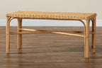 Baxton Studio Cacaban Modern Bohemian Natural Brown Rattan Accent Bench