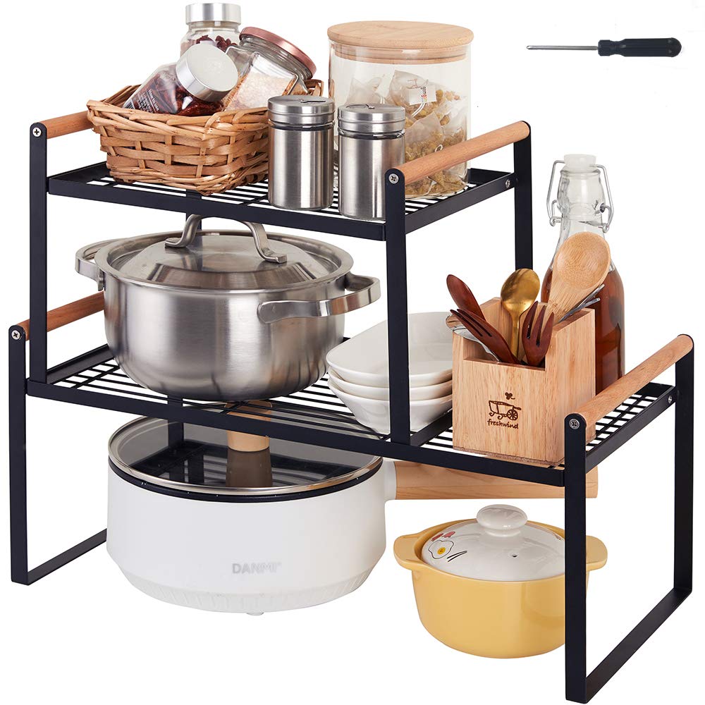 DOTORYDESIGN 2-Pack Stackable Organizer Set-Versatile Storage Solution for Cabinets and Countertops-Kitchen and Pantry Shelf, Sp