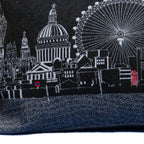 HomeRoots Grey 35' Black and White London Nighttime Skyline Lumbar Decorative Pillow