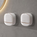 Wall Mounted Soap Box with Flip Cover and Drain Tray | Detachable Inner Support | Adhesive Sticker Installation | ABS Soap Holde