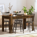 Vidaxl Engineered Wood Dining Table In Smoked Oak - Sturdy Construction, Space-Savvy, Perfect For Dining Room And Kitchen