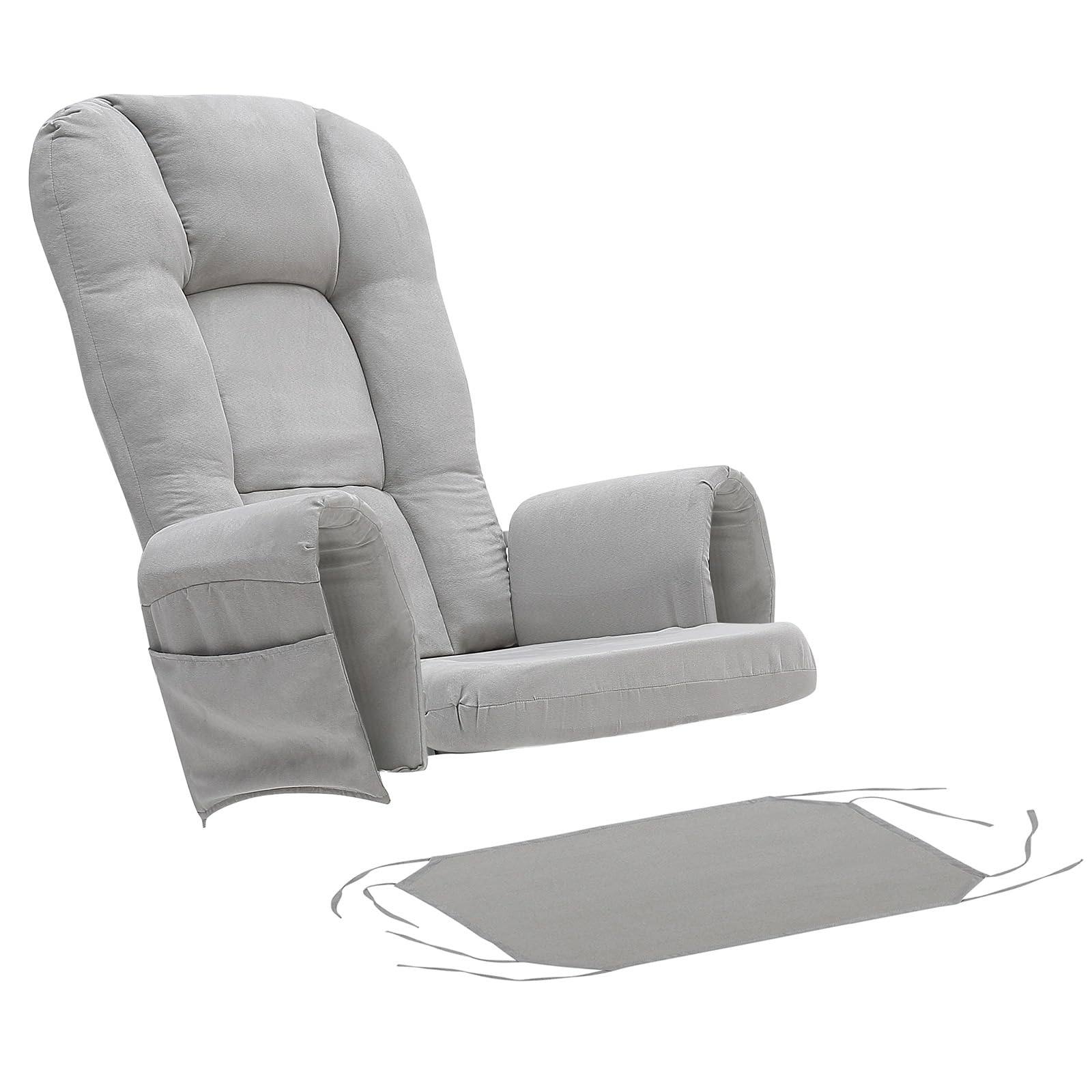 Bechaeo 5Pcs Velvet Glider Rocker Replacement Cushions With Ottoman Cover Soft Thicken Rocking Chair Cushion Set For Indoor Nurs