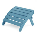 Mximu Folding Adirondack Ottoman, Plastic Adirondack Footstool, Premium All Weather Ottoman For Adirondack Chairs, Wide Use In Backyard, Garden, Lawn, Porch, Poolside (Blue)