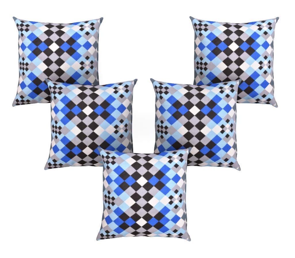 Aerohaven Set Of 5 Decorative Hand Made Pure 100% Cotton Throw/Pillow Cushion Covers  16 X 16 Inches (Black & White)