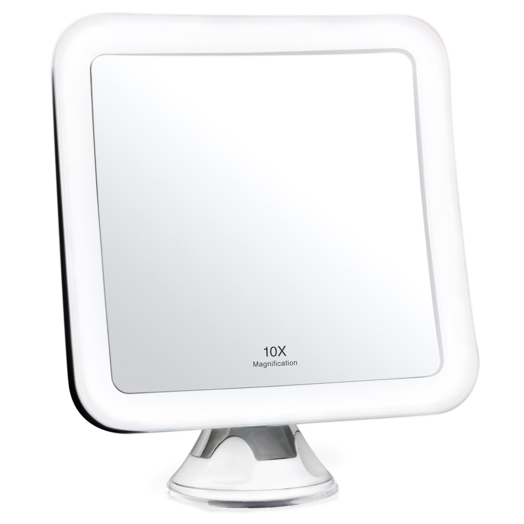 Fancii 10X Magnifying Lighted Makeup Mirror - Daylight LED Vanity Mirror - compact, cordless, Locking Suction, 65 Wide, 360 Rota