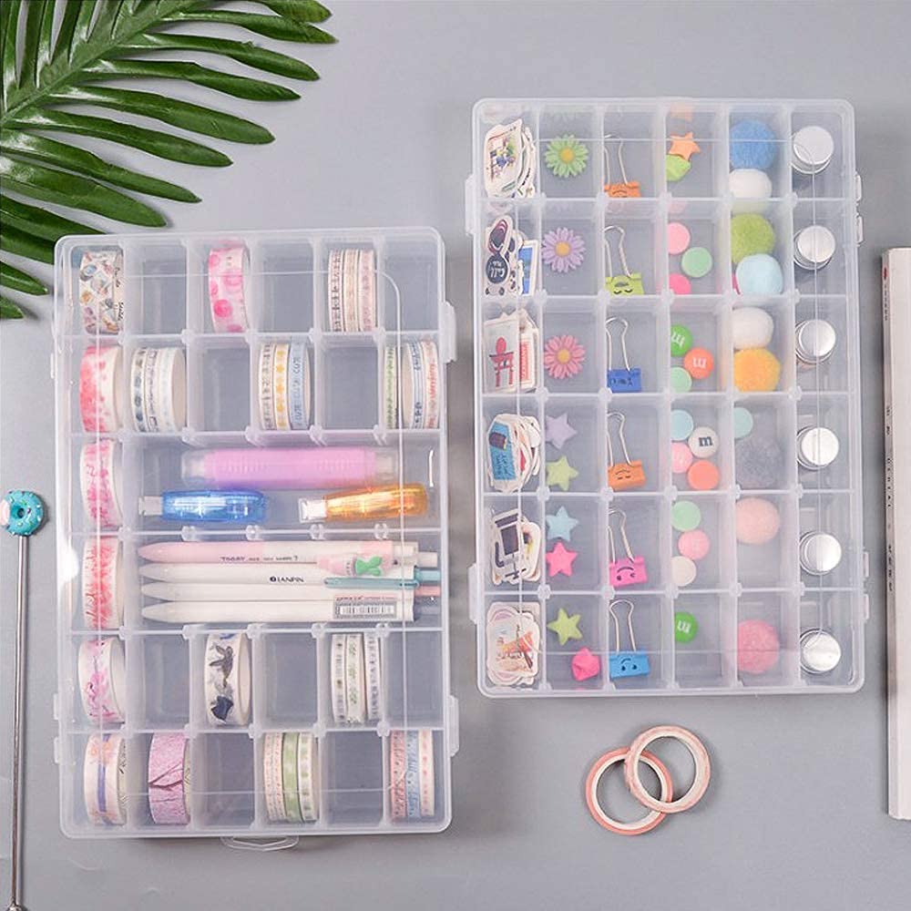 McMus Born To Fly Jewellery Case Organiser with Adjustable Dividers Plastic Storage Box for Jewellery Medicine Pills Tools (36 G