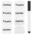 White Label Holders Basket Labels Clip Removable Bin Clips Labels With Chalk Markers For Kitchen Classroom Pantry Storage Bin Ba