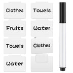 White Label Holders Basket Labels Clip Removable Bin Clips Labels With Chalk Markers For Kitchen Classroom Pantry Storage Bin Ba