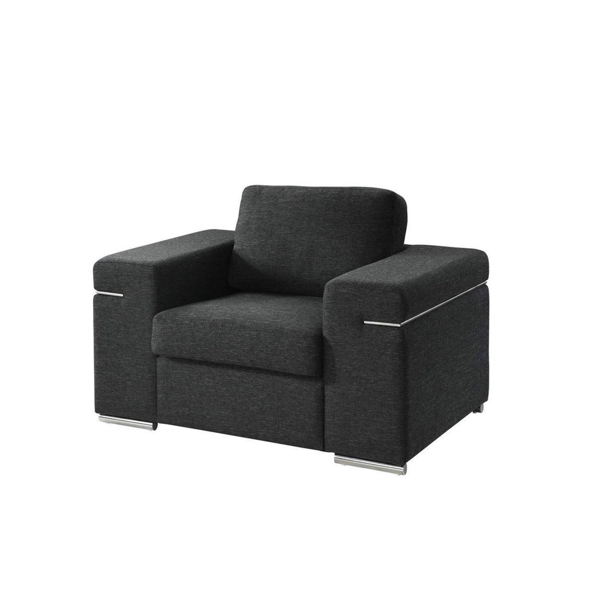 Lilola Home Gianna Black Linen Fabric Arm Chair