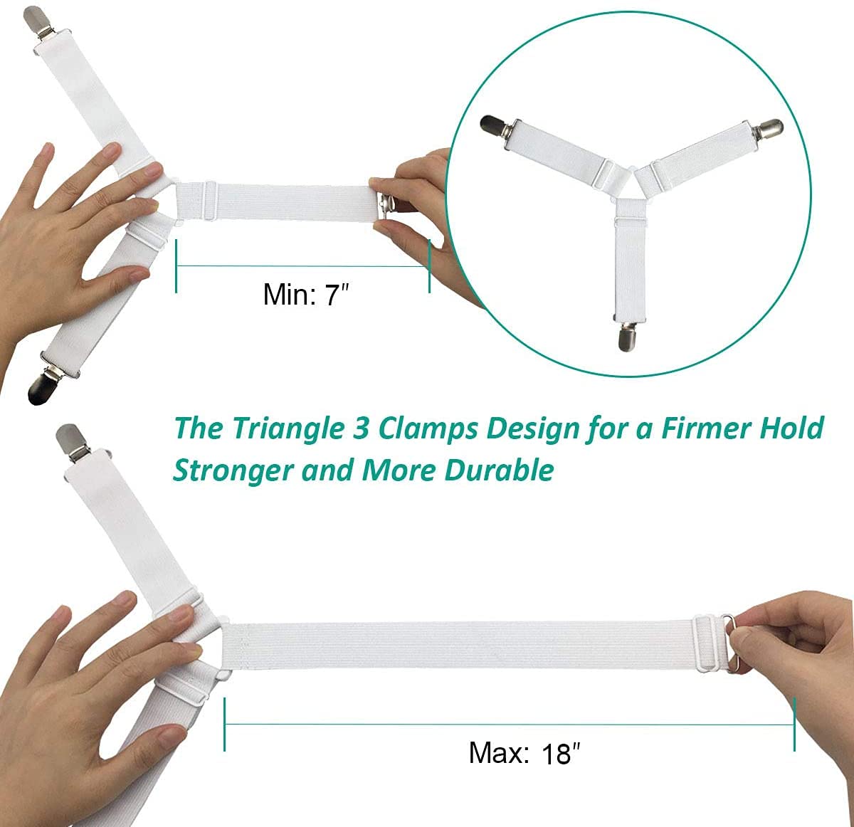 Raytour Bed Sheet Holder Straps Sheet Keepers Bedsheet Holders Fasteners 2 Sets