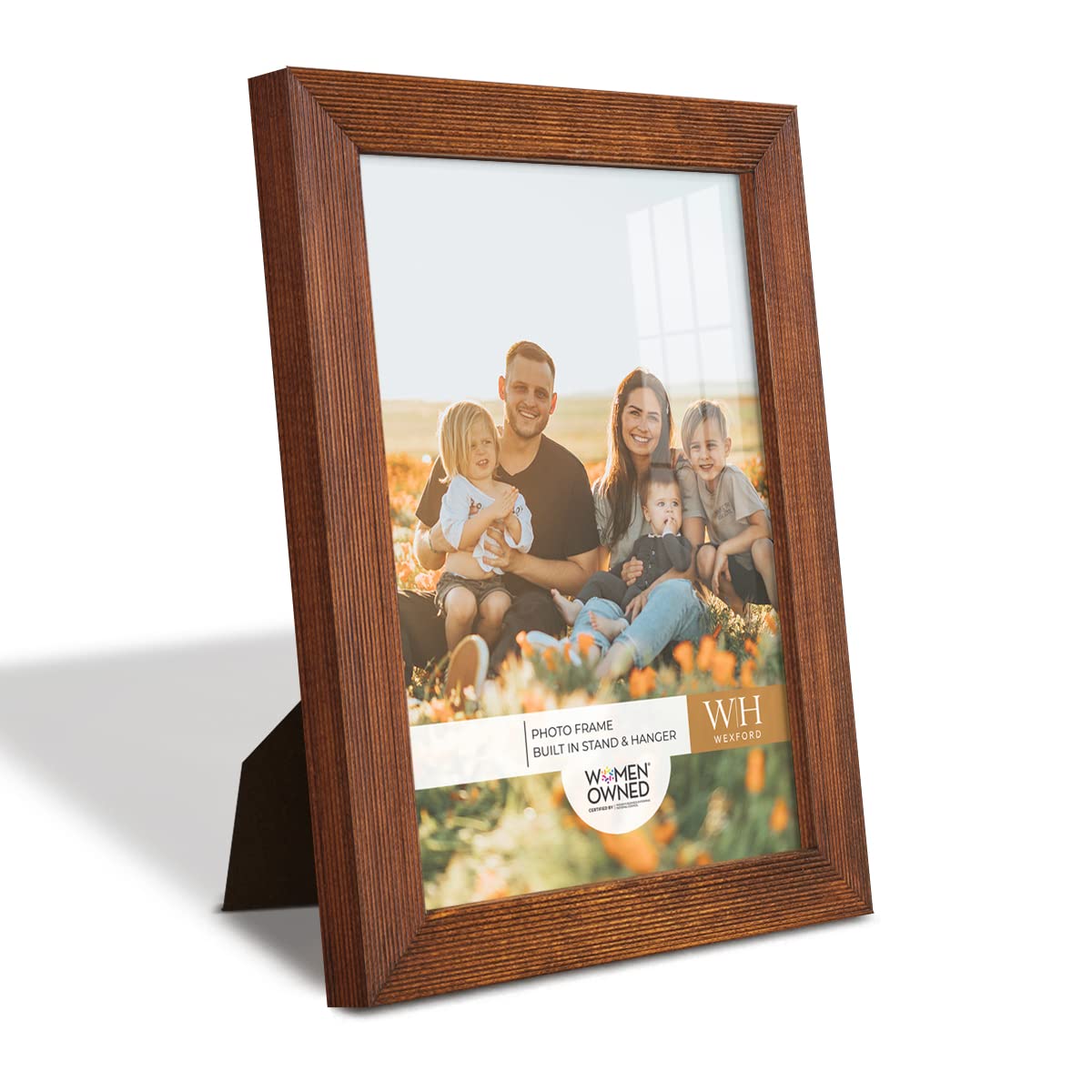 Renditions Gallery 6x8 inch Picture Frame Modern Style Wood Pattern and High Definition Glass Ready for Wall and Tabletop Photo 