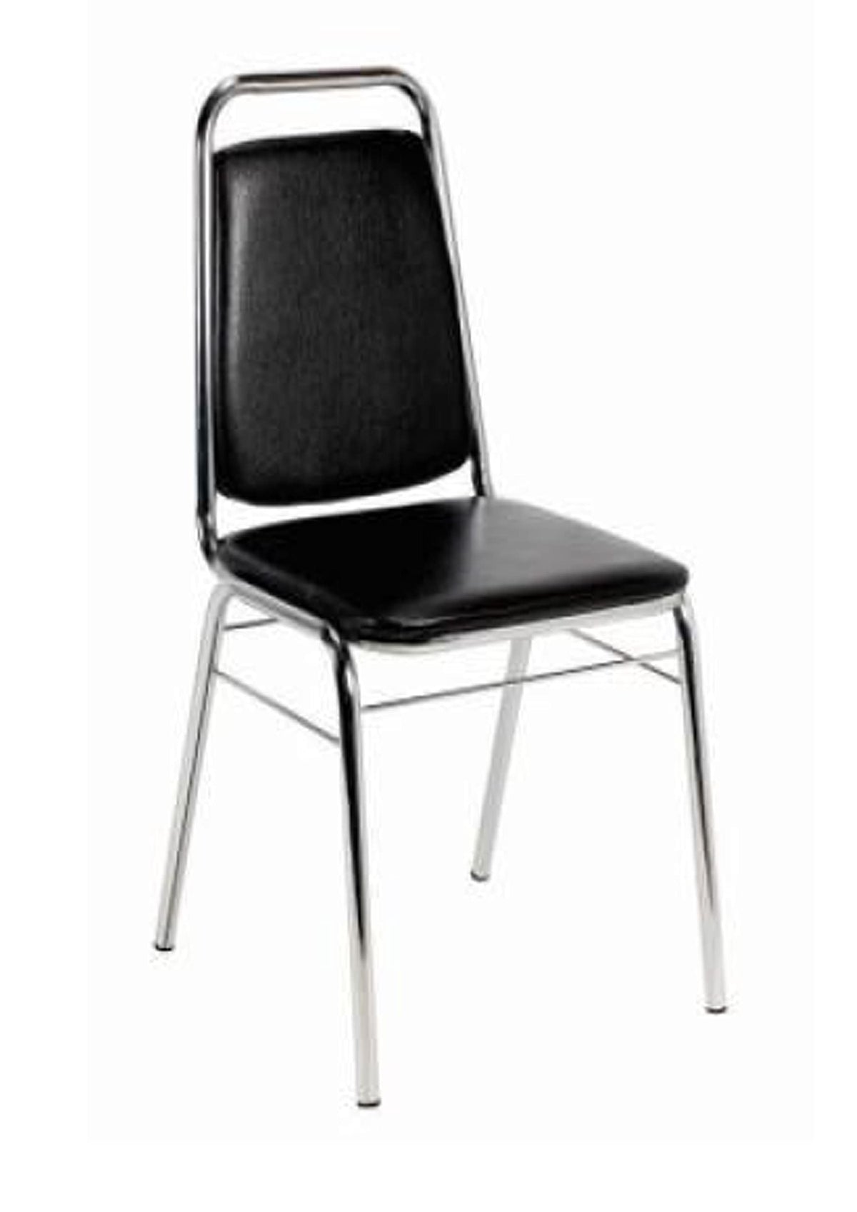 S. K. Modern Art Stainless Steel Dining Chair With Rexine Cushion (Black, Design 11)