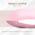 Elegant Comfort Silky And Luxurious 2-Piece Satin Pillowcase Set For Healthier Skin And Hair, Hidden Zipper Closure And Beautifully Packaged, Satin Pillowcase Set, Standard/Queen, Light Pink