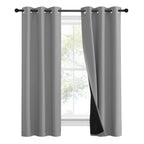 Nicetown Full Shade Curtain Panels, Pair Of Energy Smart & Noise Blocking Out Blackout Drapes For Dining Room Window, Thermal Insulated Guest Room Lined Window Dressing(Silver Grey, 37 X 60 Inch)