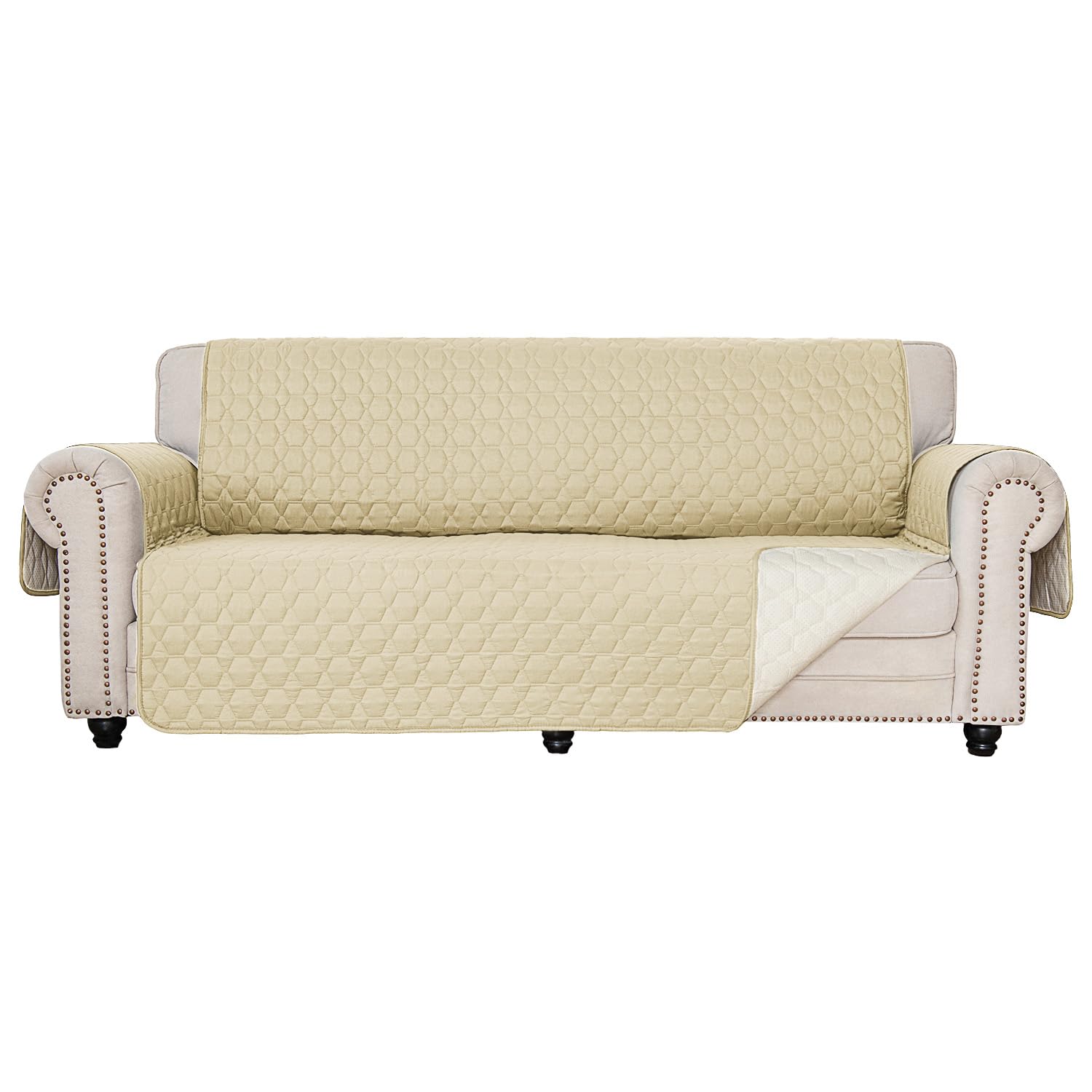 RBSC Home Sofa Slipovers Waterproof Sofa Covers for Dogs, Couch, Loveseat and Large Sofas (Beige, 54)