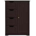 Yaheetech Wooden Bathroom Floor Cabinet, Side Storage Organizer Cabinet with 4 Drawers and 1 Cupboard, Freestanding Entryway Sto