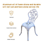 JARDIN DE CENTENNIAL Patio Bistro Set Cast Aluminum Rose White