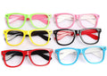 Fodattm Set of 6 Kids Children Candy Colour Fashion Cute Glasses Frame Without Lenses Nerdy Retro Glasses Party Supplies (Colour