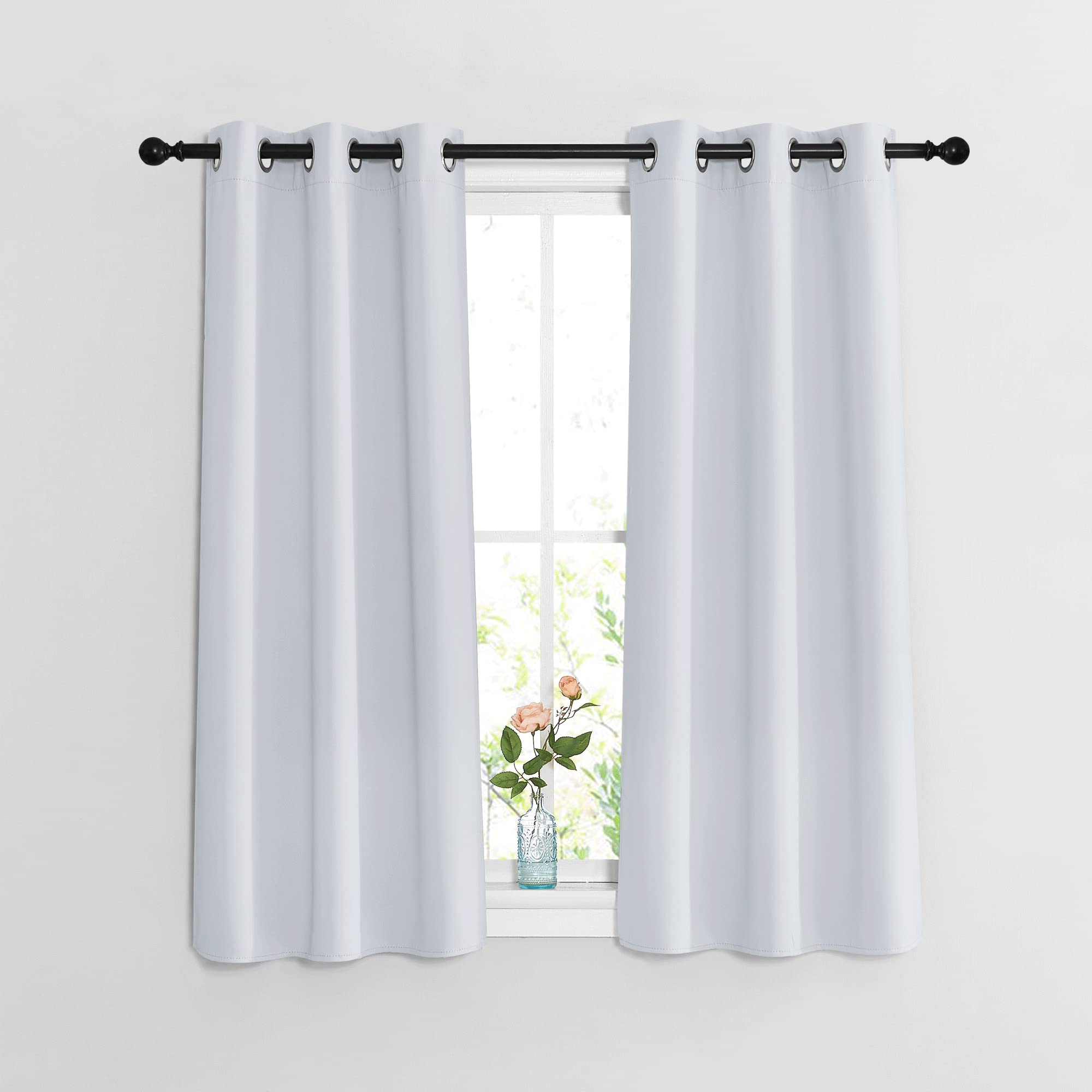 Nicetown Room Darkening Kitchen Curtains - Window Treatment Thermal Insulated Grommet Light Blocking Curtains & Drapes For Bedro