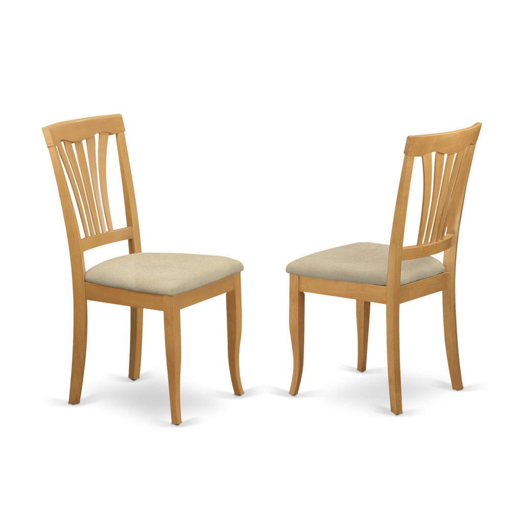 East West Furniture Avon 5 Piece Room Set Includes an Oval Wooden Table with Butterfly Leaf and 4 Linen Fabric Kitchen Dining Chairs, 42x60 Inch, Oak