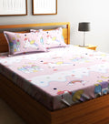 Home Sizzler 144Tc Microfibre KidS Unicorn Double Bedsheet With 2 King Size Pillow Covers