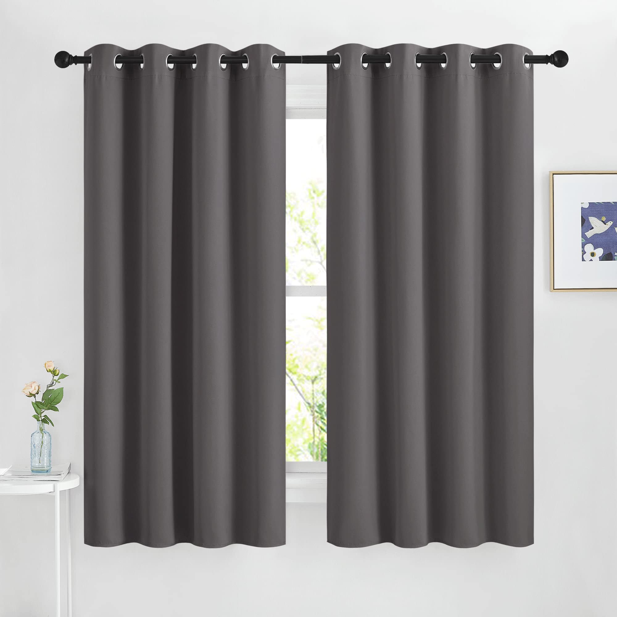 Nicetown Blackout Window Curtains For Bedroom - Grommet Top Room Darkening Thermal Insulated Solid Vertical Drapes For Flat/Apar