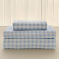 Nsnlgsgc Light Blue Gingham Full Sheet Set, Soft Brushed Microfiber Baby Blue Plaid Full Bed Sheets, 4-Pieces Grid Sheet Set Wit