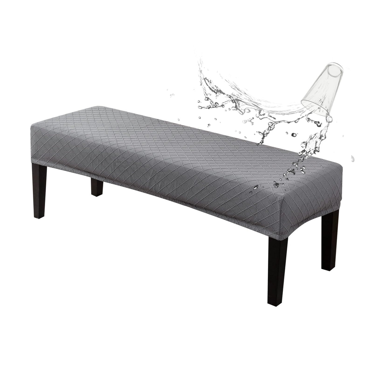 Stretch Dining Bench Covers, Waterproof Stretch Jacquard Bench Seat Protector Cover, Rectangular Bench Cover For Bedrooms, Living Rooms, Kitchens, Removable, Washable