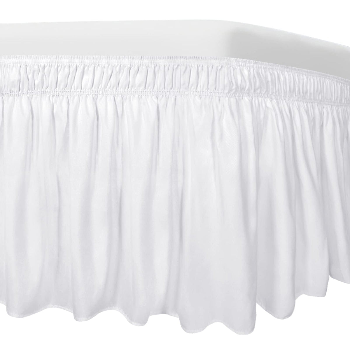 Easy-Going Bed Skirt For Twin Or Full Size Bed, 14 Inch Tailored Drop, Fitted With Adjustable Elastic Belt, Convenient To Use Wi