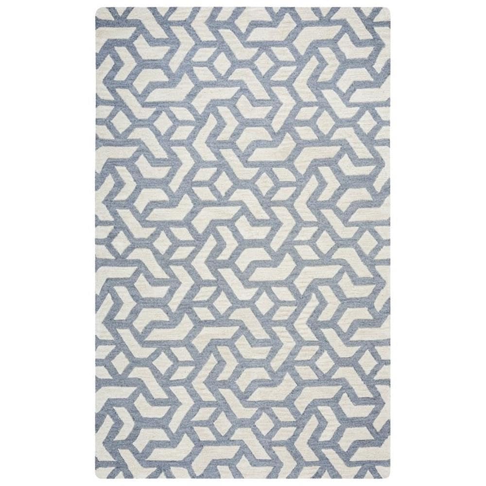 Rizzy Home Alora Decor Berlin 9' X 12' Off White Gray Rust Blue Hand-Tufted Area Rug