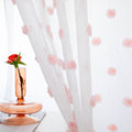 Mysky Home Pom Pom Sheer Curtains For Girls Bedroom Pink Curtains For Nursery 84 Inch Long Living Room Curtains 2 Panels Light Filtering Rod Pocket Semi Window Drapes 52 X 84 Inch