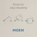 Moen Dn0708Bn Iso Collection Double Post Modern Pivoting Toilet Paper Holder, Brushed Nickel