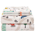 Jsd Car Kids Printed Sheet Set Full Size, 4 Piece Soft Microfiber Bed Sheets Deep Pocket