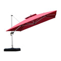 Purple Leaf Patio Umbrella 11 Feet Double Top Deluxe Square Offset Hanging Umbrella Outdoor Market Umbrella Garden Umbrella, Ter