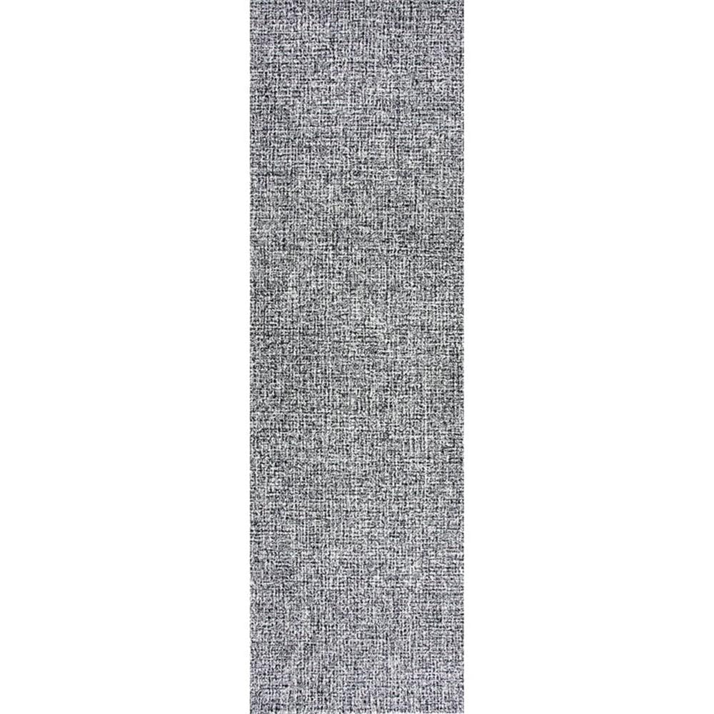 Overstock London Abstract/Tweed Wool Hand-Tufted Rug Charcoal 2'6" X 8' 8' Runner Runner Rectangle