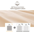 4 Pack Pillow Protector Standard Size 100% Egyptian Cotton Pillow Covers, 400 Thread Count Sateen Weave Cooling Pillow Cases Wit