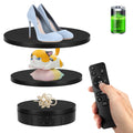 Remote Motorized Rotating Display Stand, Electric Rotating Platform with 5.74/7.08/8.66in Replacement Covers, 3 in 1 Turntable w