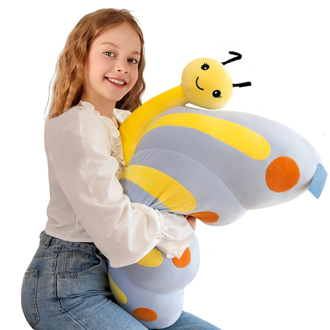 Elainren Lifelike Butterfly Plush Large Insect Animals Body Pillow Stuffed Monarch Butterfly Plushie Cushion Decor Home Bed Livi
