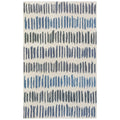 Alora Decor Rivera 5' X 8' Stripe Ivory/Blue/Ivory/Charcoal Hand-Tufted Area Rug