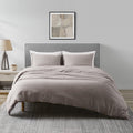 Dapu Linen Duvet Cover Set - French Linen Cotton Blend Natural Flax Soft Breathable Bedding 3 Pcs Set - 1 Duvet Cover 2 Pillowca