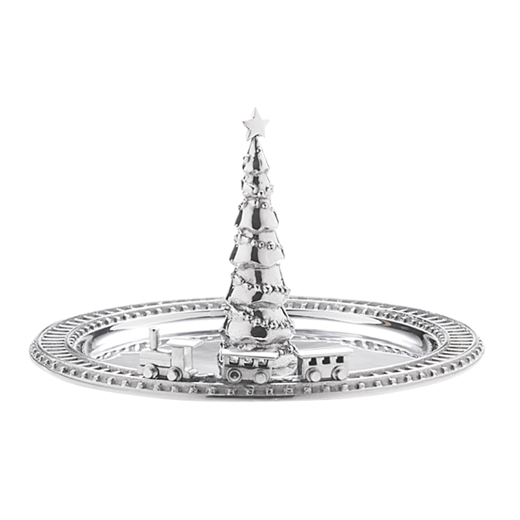 MARIPOSA Christmas Tree & Train Handcrafted Holiday Server, Silver