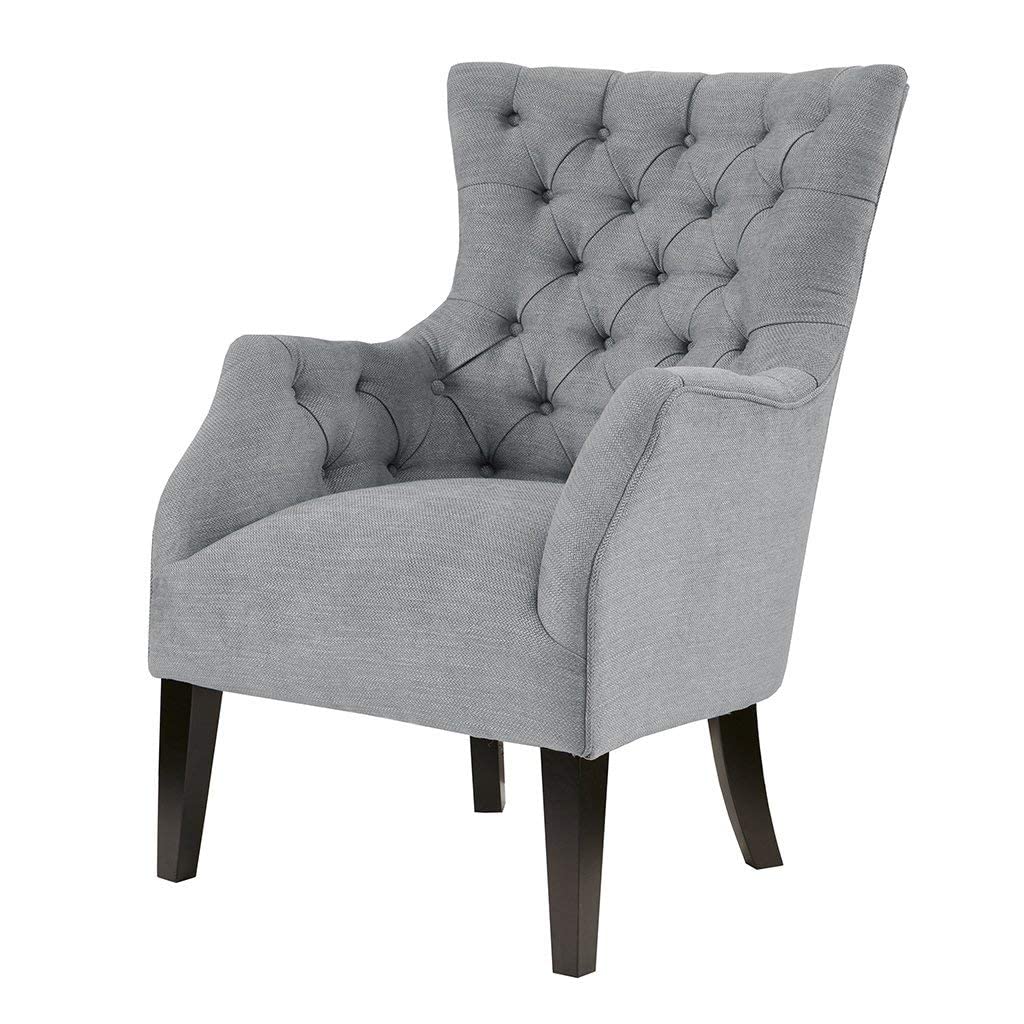 Madison Park Hannah Button Tufted Wing Chair - Ivory - See Below (FPF18-0401)